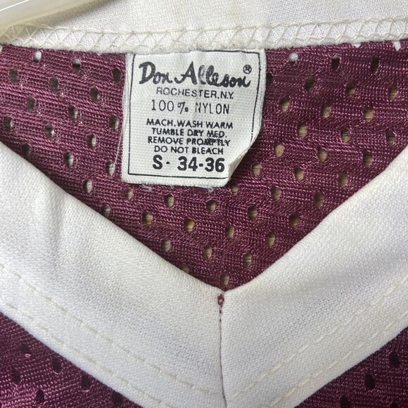 Vintage Don Alleson Mesh Football Soccer Jersey Maroon Men's Size Small - Picture 4 of 5